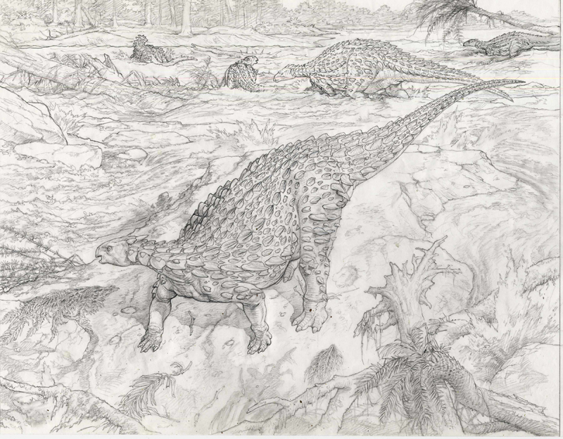 John.Sibbick_Scelidosaurus scene.sketch