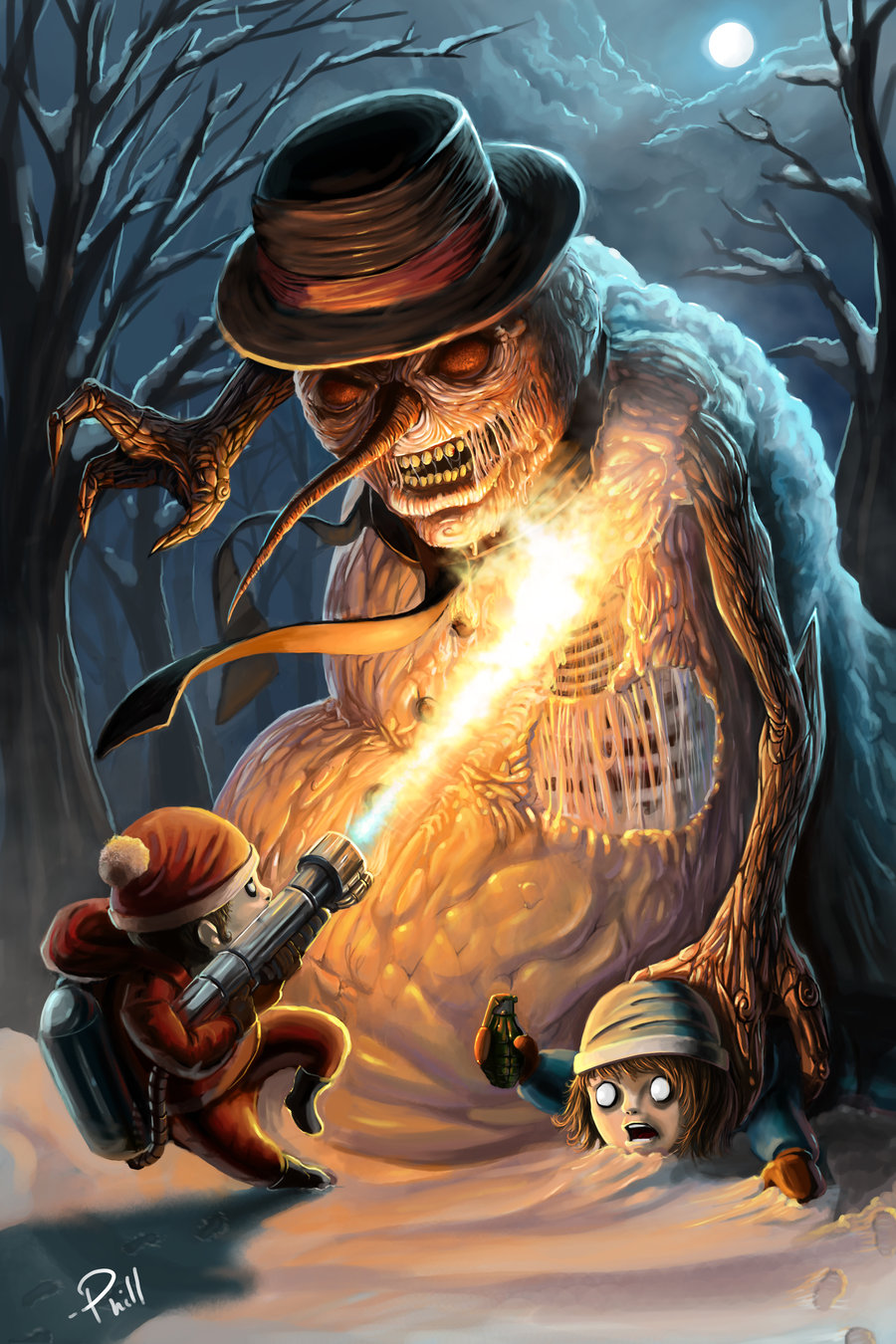 Scorching_the_Evil_Snowman_by_Jackaloftrades